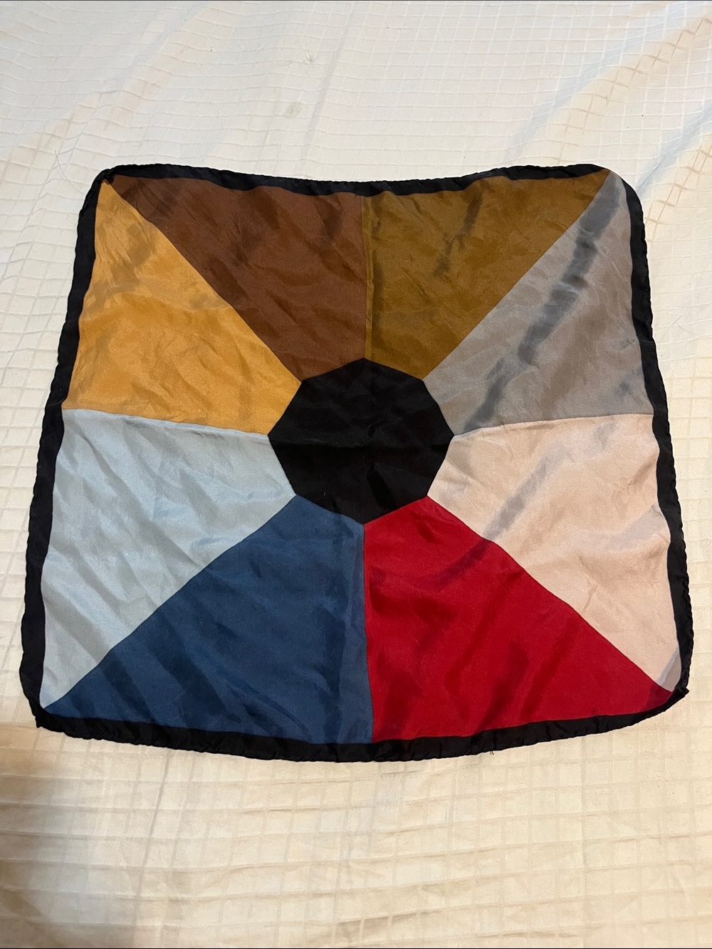 ASHEAR 100% Silk Hand-rolled color-block pocket square